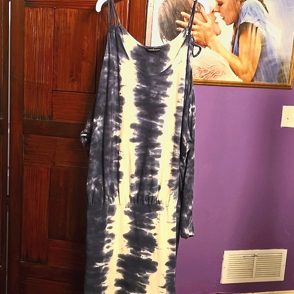 Tie Dyed Drop Waisted Mini Dress